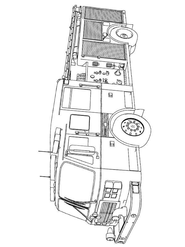 Dibujo de Camión de bomberos americano para Colorear