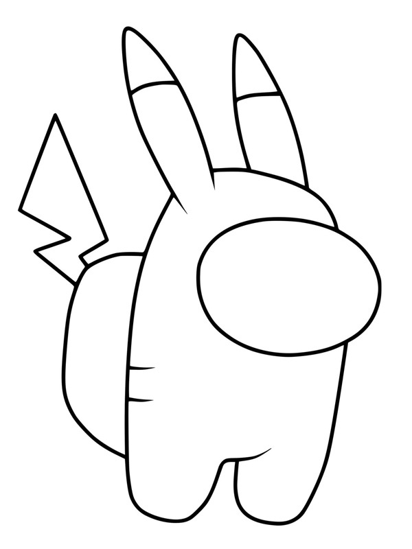 Dibujo de Entre nosotros Pikachu para Colorear Dibujo de Entre nosotros Pikachu para Colorear