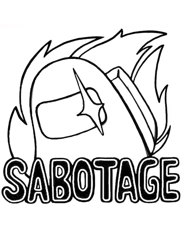 Dibujo de Among Us (Sabotage Button) para Colorear Dibujo de Among Us (Sabotage Button) para Colorear