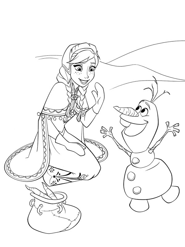 Dibujo de Anna y Olaf para Colorear