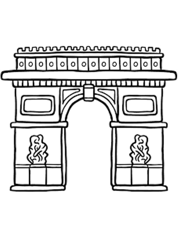 Dibujo de Arco de Triunfo de París para Colorear