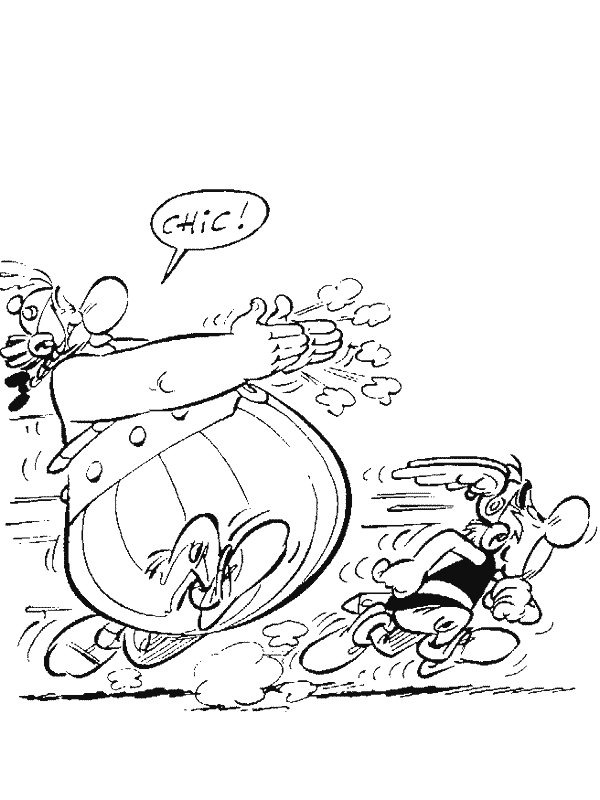 Dibujo de asterix en obelix rennen para Colorear