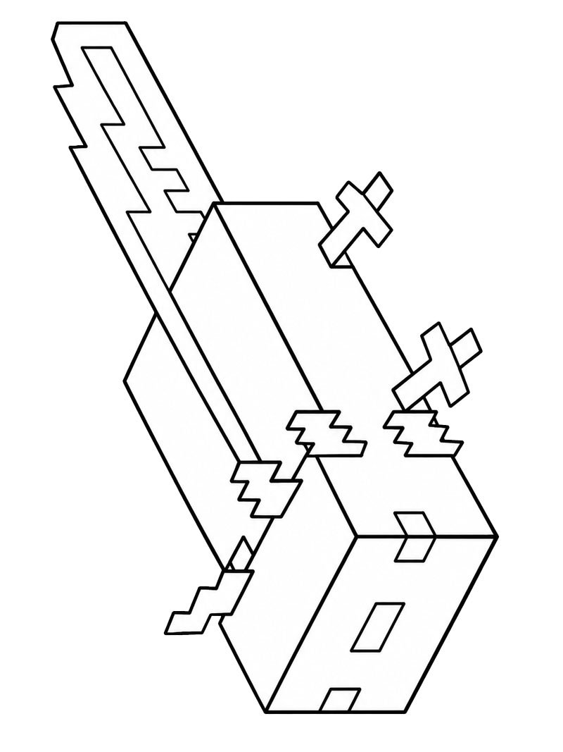 Dibujo de Axolotl (Minecraft) para Colorear Dibujo de Axolotl (Minecraft) para Colorear