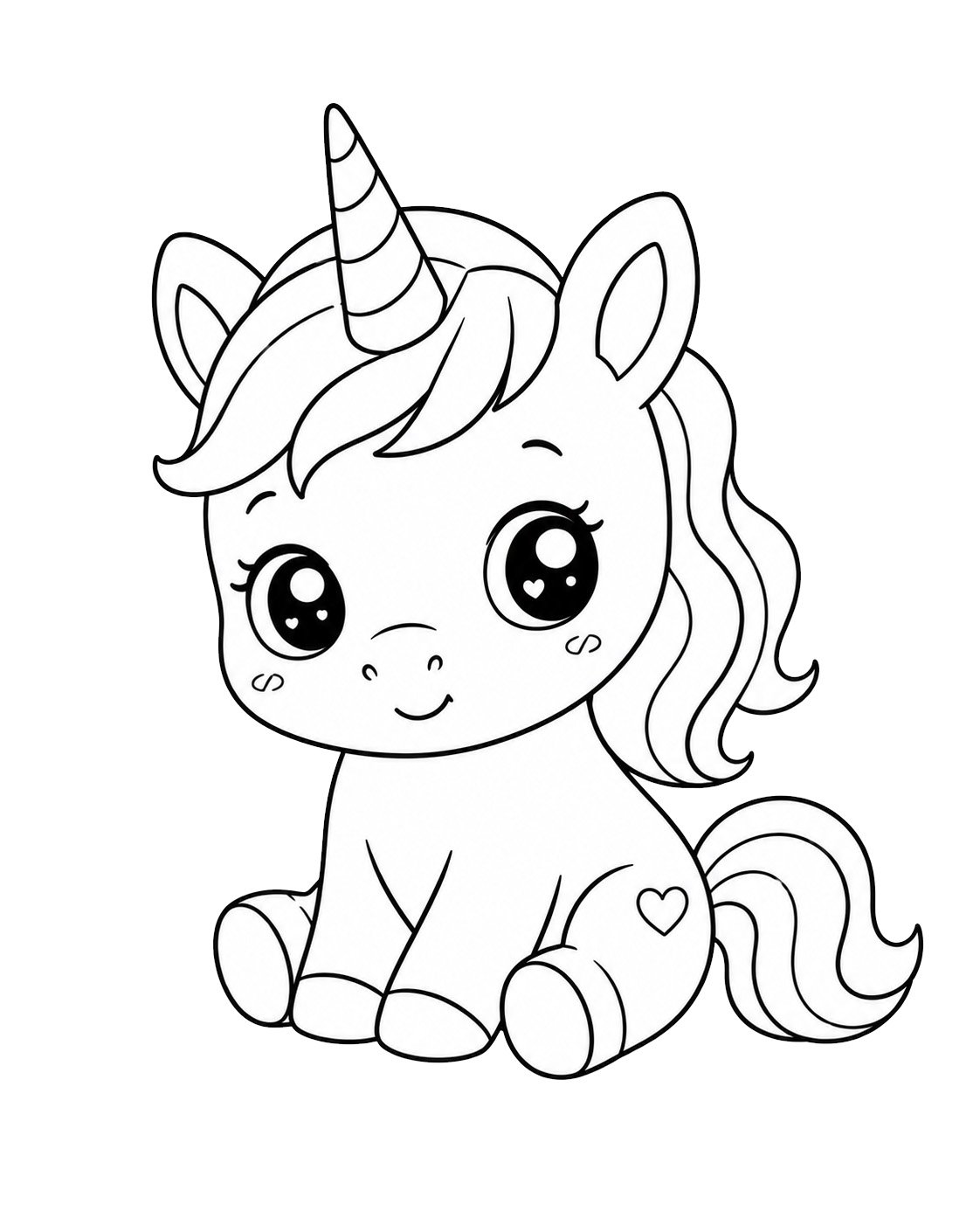 Dibujo de Bebé unicornio para Colorear Dibujo de Bebé unicornio para Colorear