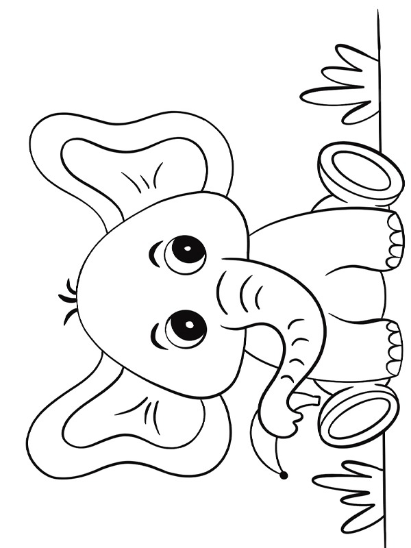Dibujo de Bebé elefante para Colorear