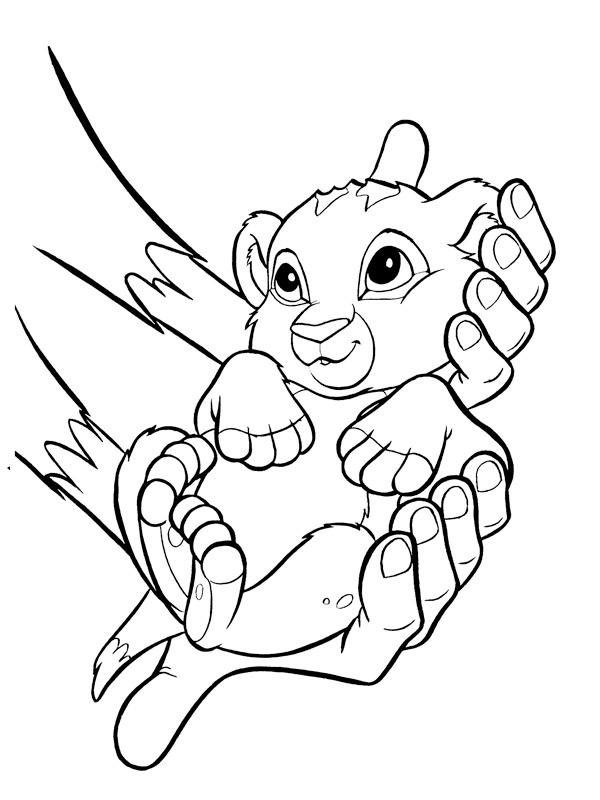 Dibujo de Bebé Simba para Colorear