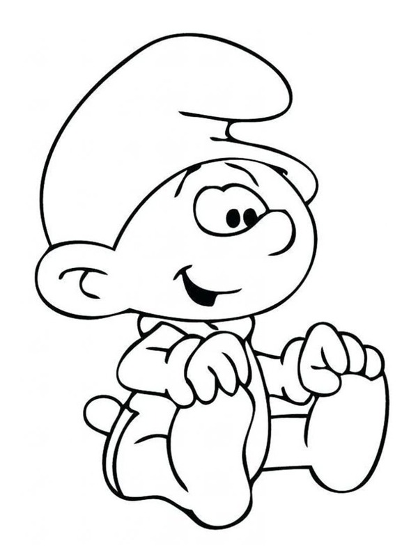 Dibujo de Bebé Pitufo para Colorear Dibujo de Bebé Pitufo para Colorear
