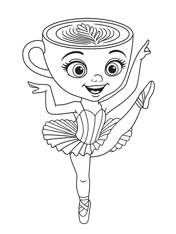 Dibujo de Bailarina Cappuccina bailando para Colorear Dibujo de Bailarina Cappuccina bailando para Colorear