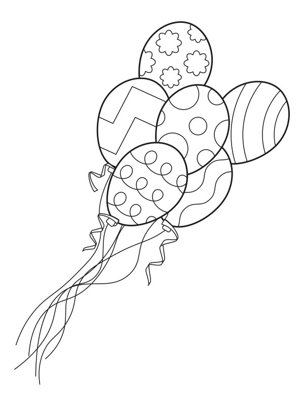Dibujo de Globos para Colorear Dibujo de Globos para Colorear