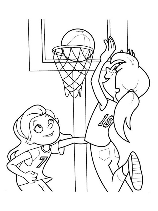 Dibujo de Jugar al baloncesto para Colorear