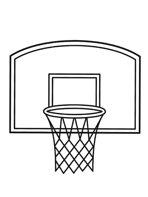 Dibujo de Tablero de baloncesto para Colorear Dibujo de Tablero de baloncesto para Colorear