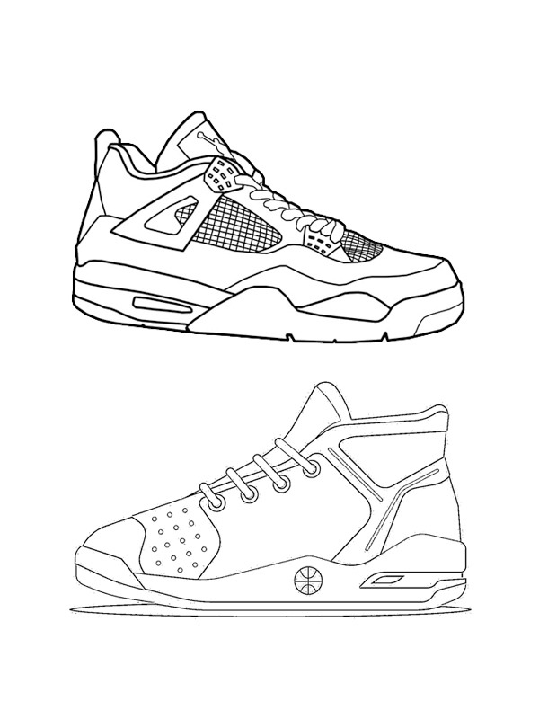 Dibujo de Zapatillas de baloncesto para Colorear