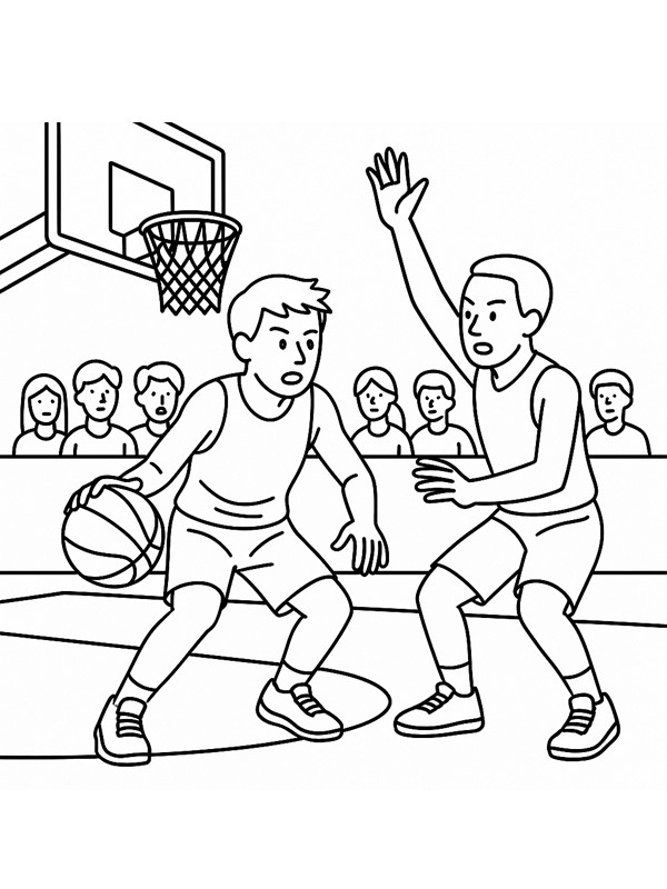 Dibujo de Partido de baloncesto para Colorear Dibujo de Partido de baloncesto para Colorear