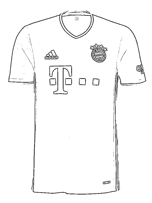 Dibujo de Camiseta de fútbol del Bayern de Múnich para Colorear