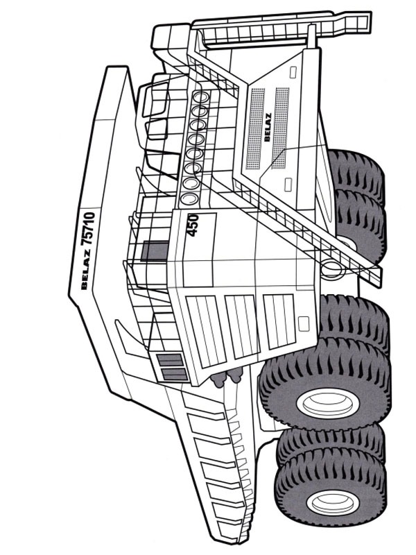 Dibujo de BelAZ 75710 para Colorear Dibujo de BelAZ 75710 para Colorear