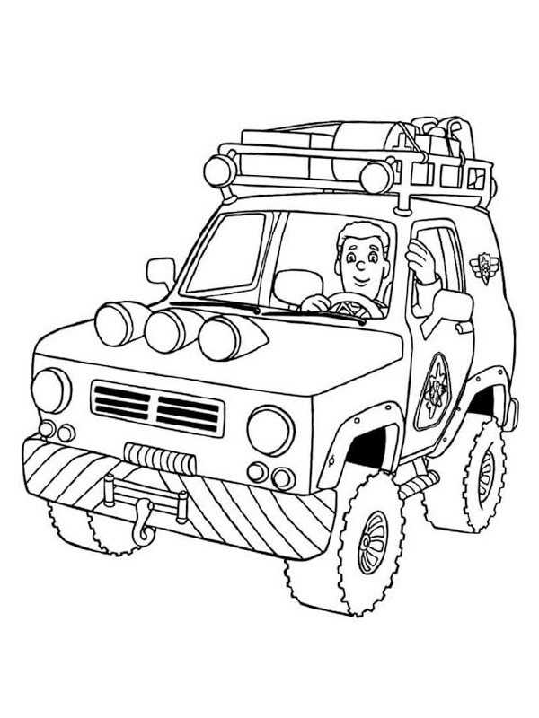 Dibujo de Ben Hooper en el coche para Colorear Dibujo de Ben Hooper en el coche para Colorear