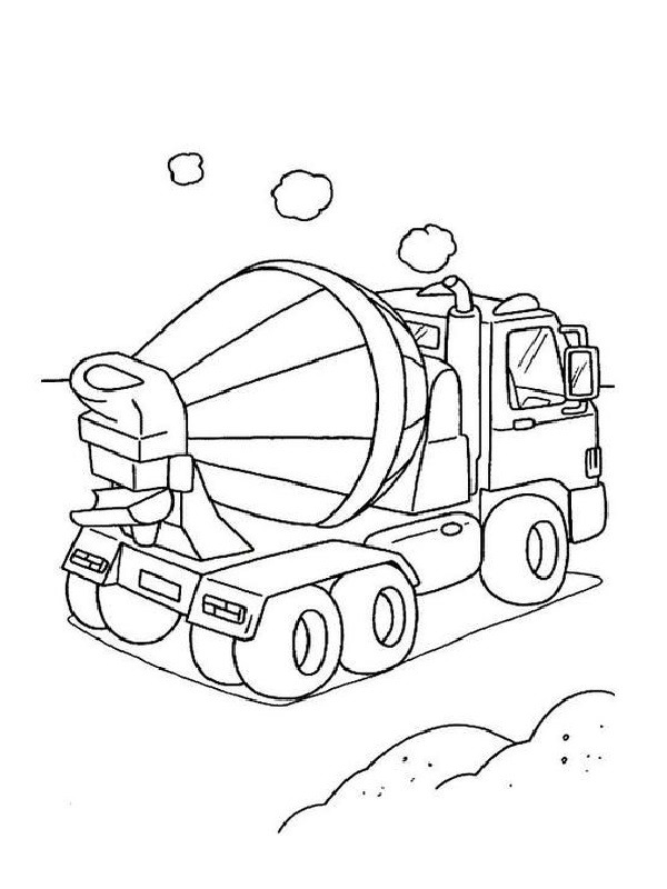Dibujo de Camión hormigonera para Colorear Dibujo de Camión hormigonera para Colorear