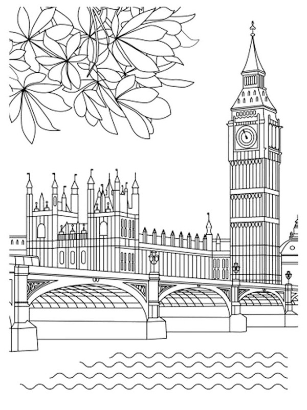 Dibujo de Big Ben (Elizabeth Tower) para Colorear