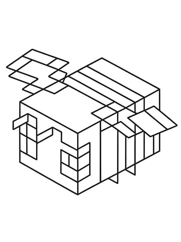 Dibujo de Abeja Minecreft para Colorear Dibujo de Abeja Minecreft para Colorear