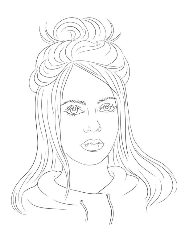 Dibujo de Billie Eilish para Colorear Dibujo de Billie Eilish para Colorear