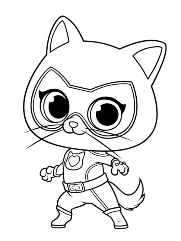 Dibujo de Bitsy (SuperKitties) para Colorear Dibujo de Bitsy (SuperKitties) para Colorear