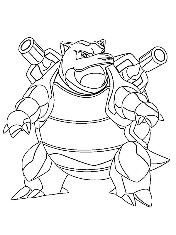 Dibujo de Blastoise (Pokémon) para Colorear Dibujo de Blastoise (Pokémon) para Colorear