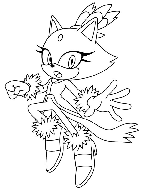 Dibujo de Blaze the Cat para Colorear Dibujo de Blaze the Cat para Colorear