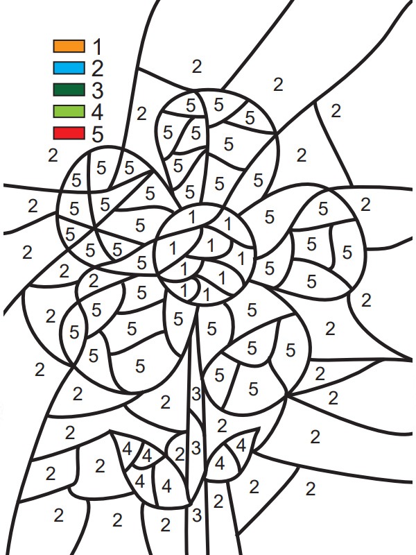 Dibujo de Coloreando con números para Colorear Dibujo de Coloreando con números para Colorear