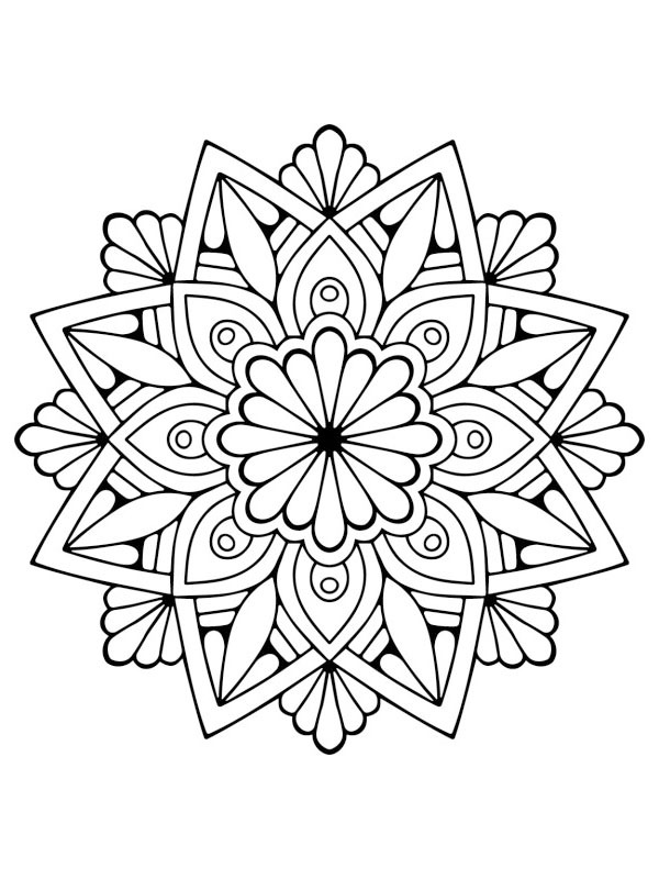 Dibujo de Mandala de flores para Colorear