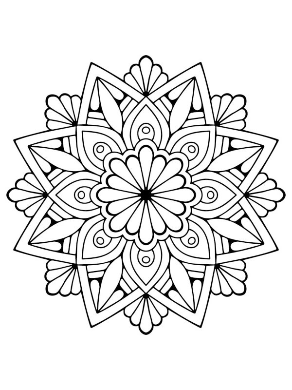 Dibujo de Mandala de flores para Colorear Dibujo de Mandala de flores para Colorear