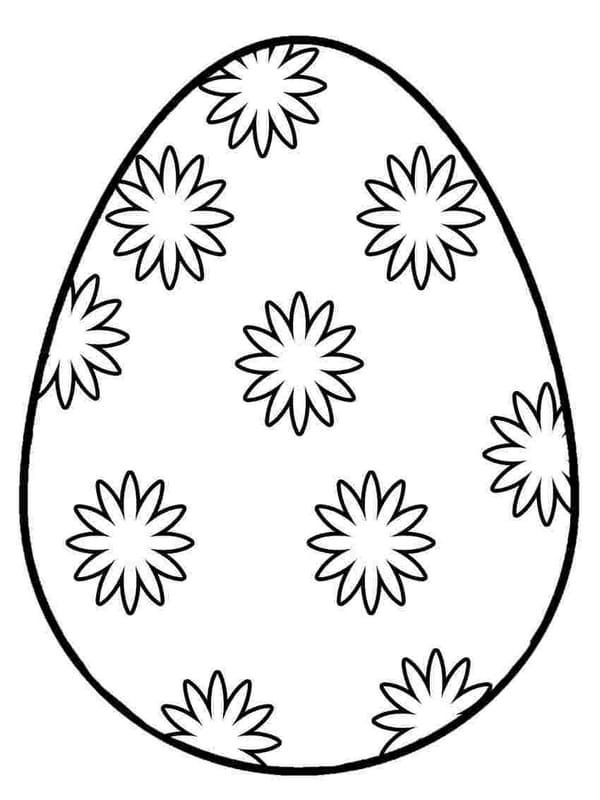 Dibujo de Huevo de Pascua floral para Colorear