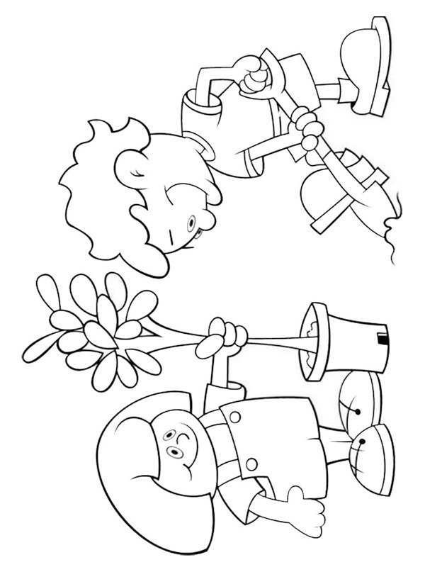 Dibujo de sembrando plantas para Colorear Dibujo de sembrando plantas para Colorear