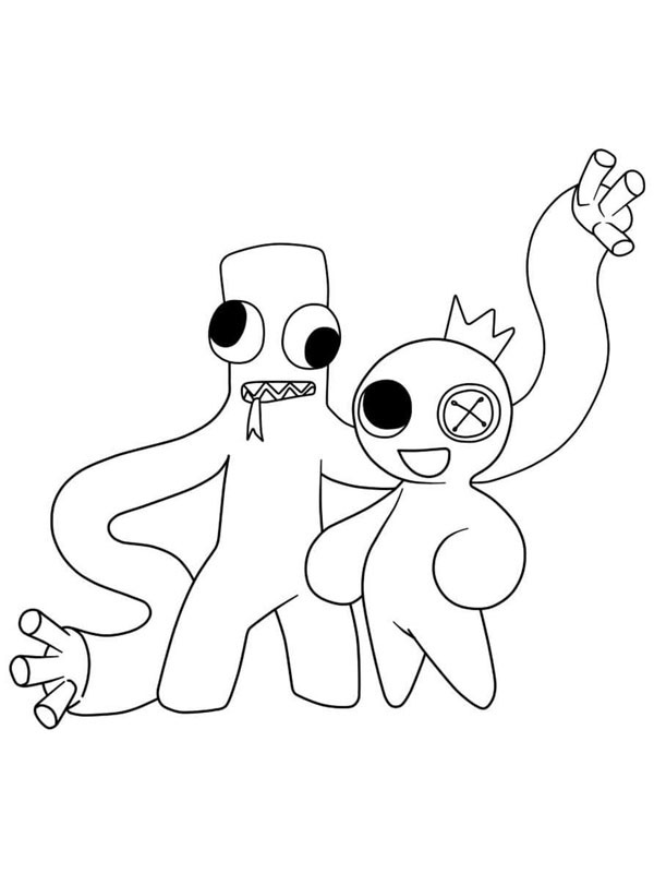 Dibujo de Blue y Green Rainbow Friends para Colorear Dibujo de Blue y Green Rainbow Friends para Colorear