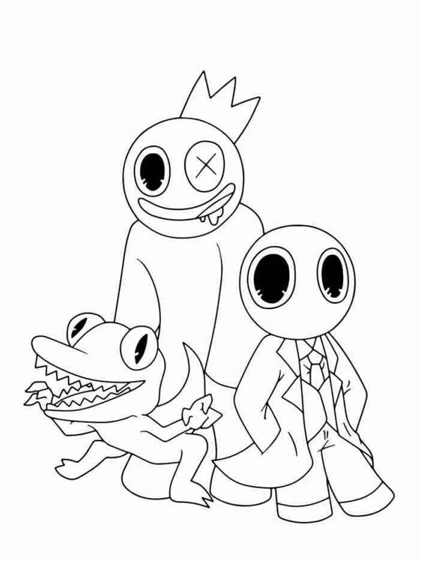Dibujo de Azul, rojo y anaranjado para Colorear Dibujo de Azul, rojo y anaranjado para Colorear