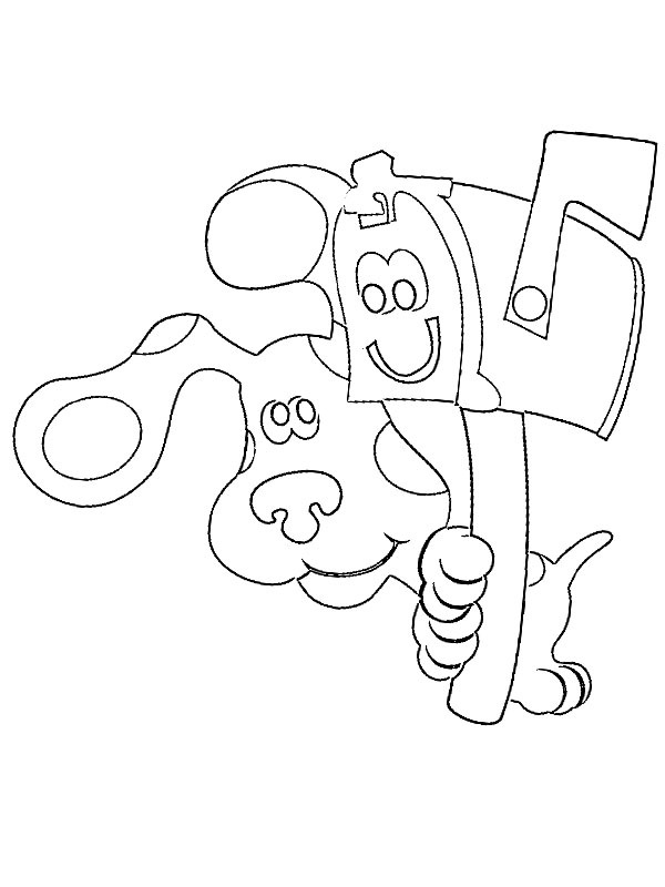 Dibujo de Las pistas de Blue y el buzón para Colorear Dibujo de Las pistas de Blue y el buzón para Colorear