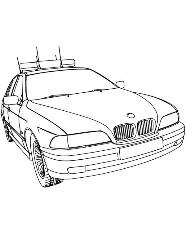 Dibujo de Coche de policía BMW para Colorear