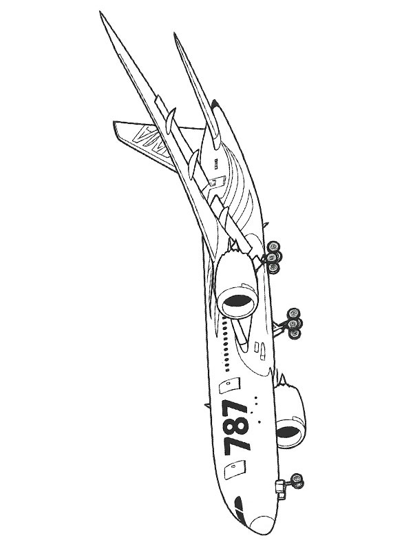 Dibujo de Boeing 787 para Colorear Dibujo de Boeing 787 para Colorear