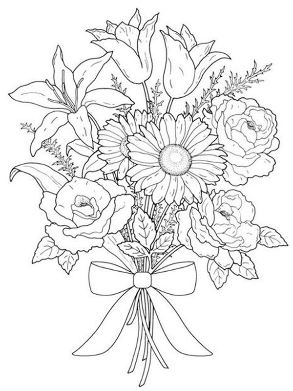 Dibujo de Ramo de Flores para Colorear