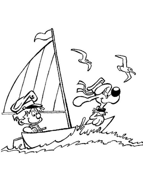 Dibujo de Bollie y Billie en el mar para Colorear Dibujo de Bollie y Billie en el mar para Colorear