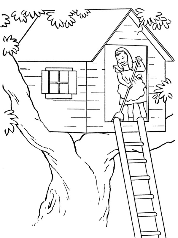 Dibujo de Casa del árbol para Colorear