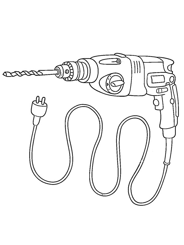 Dibujo de Taladro eléctrico para Colorear Dibujo de Taladro eléctrico para Colorear