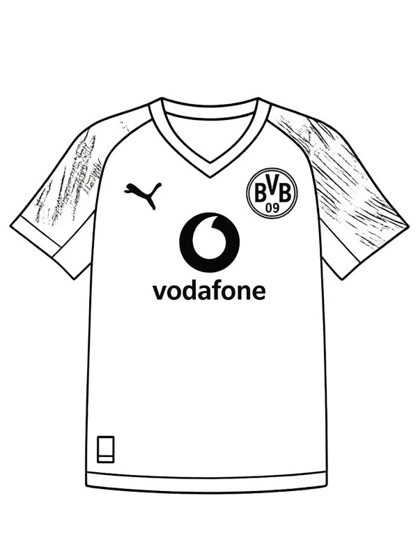 Dibujo de Camiseta del Borussia Dortmund para Colorear Dibujo de Camiseta del Borussia Dortmund para Colorear