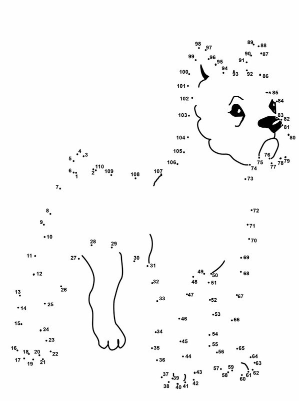 Dibujo de Unir los puntos de perro Boxer para Colorear