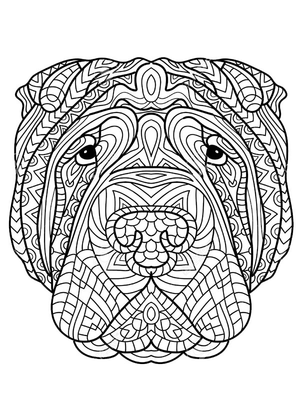 Dibujo de Boxer para adultos para Colorear Dibujo de Boxer para adultos para Colorear