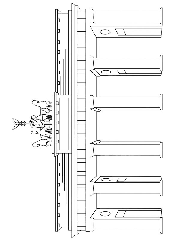 Dibujo de Puerta de Brandeburgo (Berlín) para Colorear Dibujo de Puerta de Brandeburgo (Berlín) para Colorear
