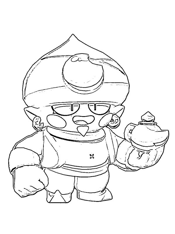 Dibujo de Brawl Stars Gene para Colorear Dibujo de Brawl Stars Gene para Colorear