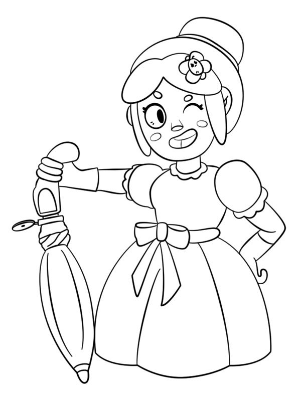 Dibujo de Brawl Stars Piper para Colorear Dibujo de Brawl Stars Piper para Colorear