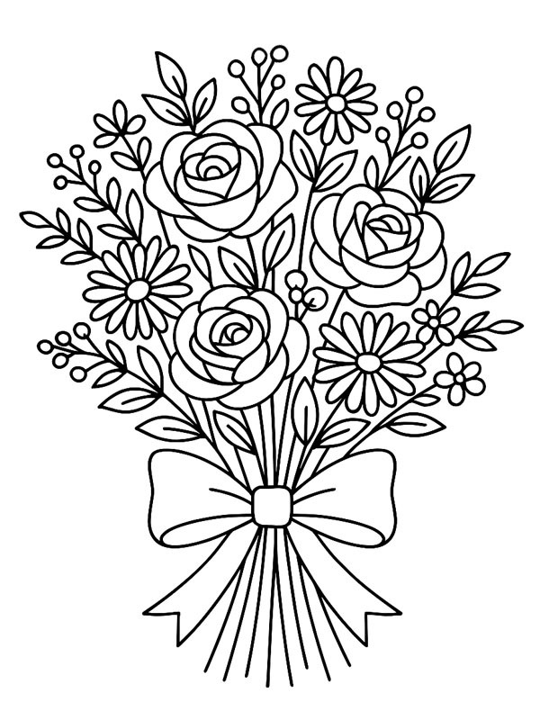 Dibujo de Ramo de novia para Colorear Dibujo de Ramo de novia para Colorear