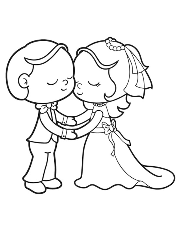 Dibujo de La novia y el novio para Colorear