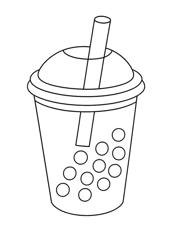 Dibujo de T&eacute; de burbujas para Colorear